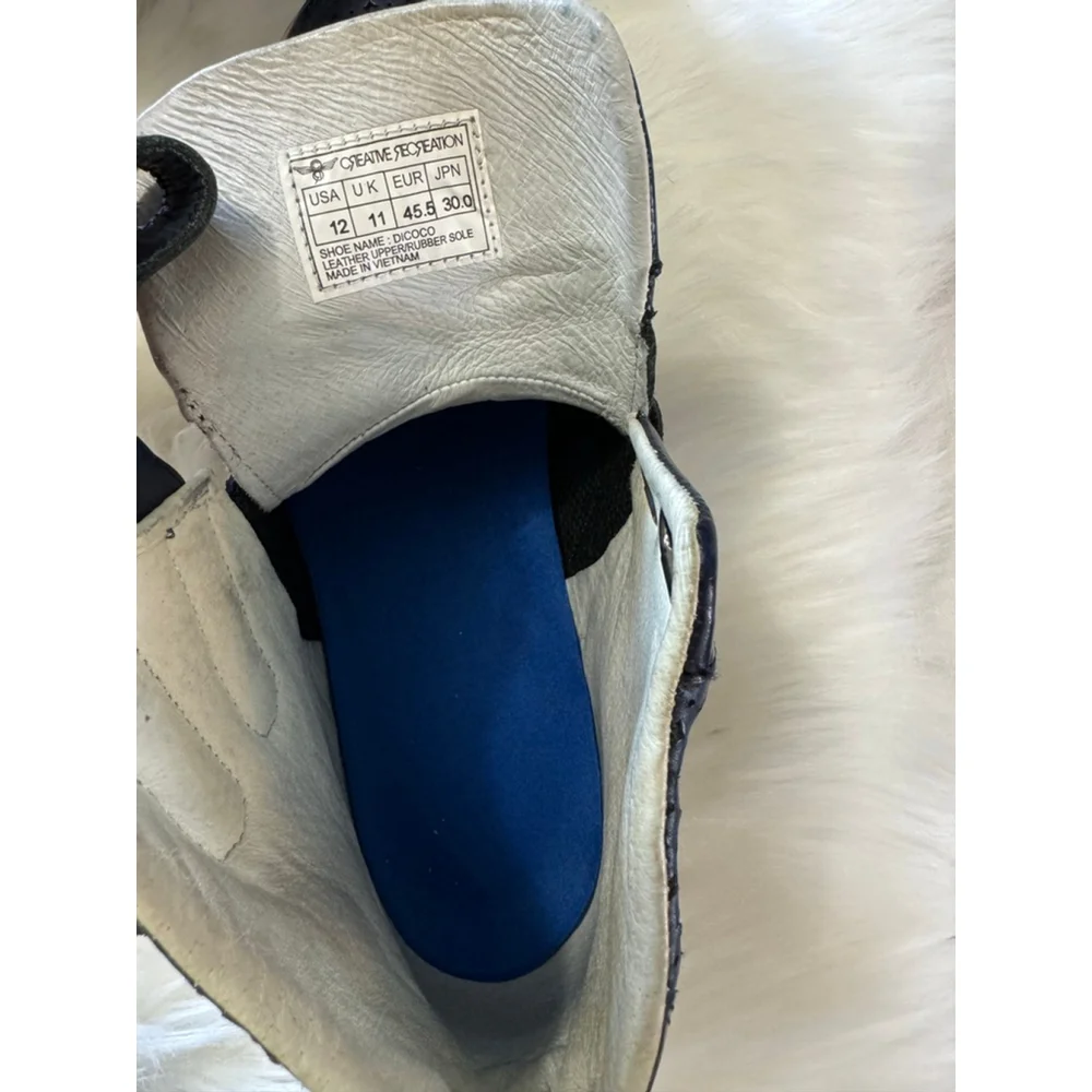 Creative Recreation | Midnight Blue Croc Embossed High-Top Sneakers | US 12 - Picture 9 of 10